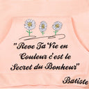 Floral Square Sweatshirt Pale Orange