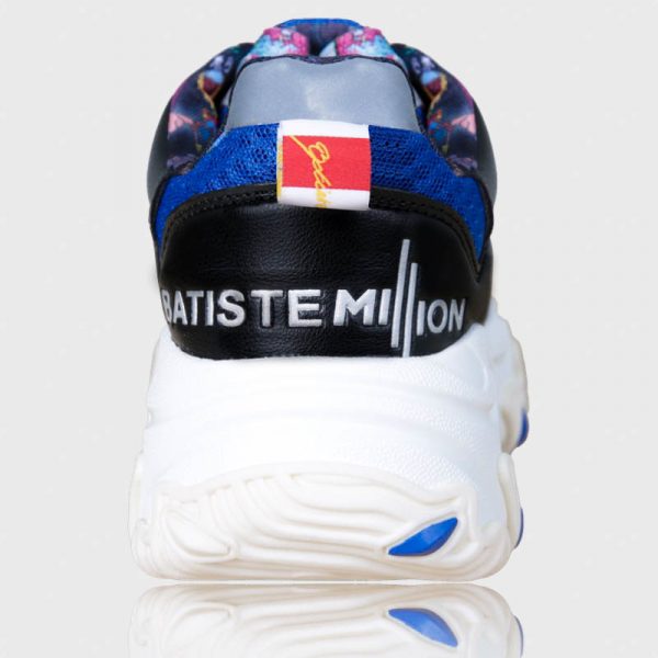 Sneakers bleue et noir à semelle blanche Batiste million